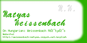 matyas weissenbach business card